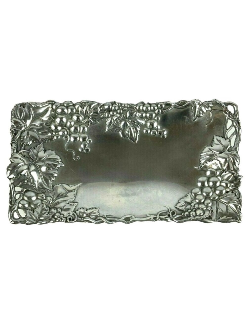Arthur Court 1996 Grape Motif Aluminum Serving Tray Rectangle Vintage Decor